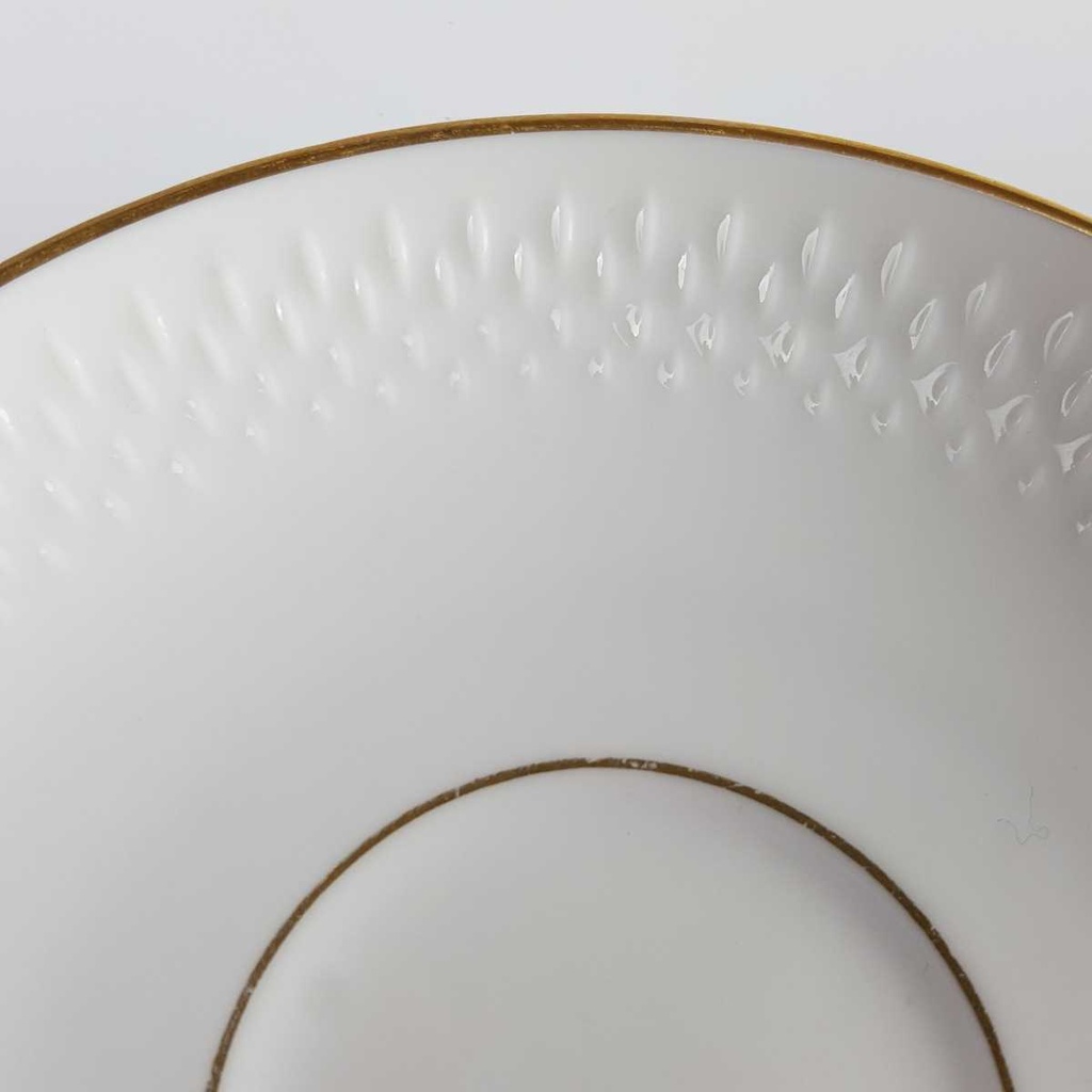[458142705] Untertasse Goldrand 14,1 cm Edelstein Bavaria Form 21655 Weiß gebraucht - gut Bild 2