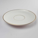 [458142705] Untertasse Goldrand 14,1 cm Edelstein Bavaria Form 21655 Weiß gebraucht - gut Bild 3