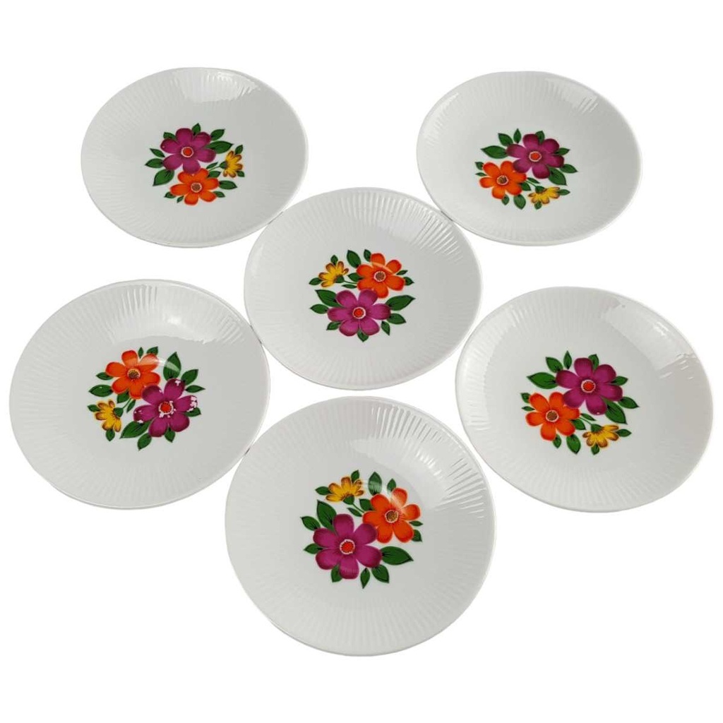 [2119095] 6er Set Kuchenteller Dessertteller Teller mini 11,5 cm Winterling Marktleuthen bunte Blumen Bavaria gebraucht - gut Bild 2