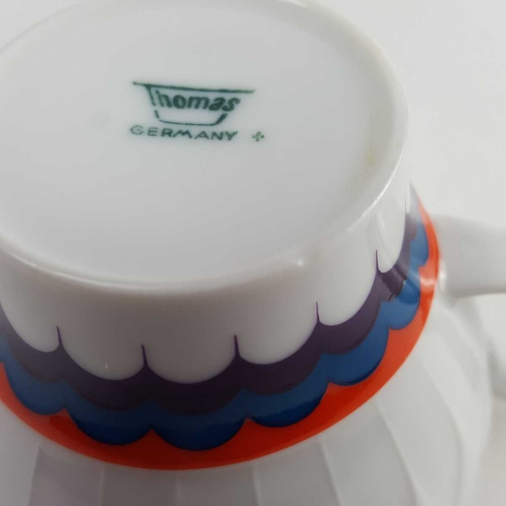 [458142717] Kaffeetasse Thomas Porzellan Lanzette rot, blau, lila gebraucht - gut Bild 6
