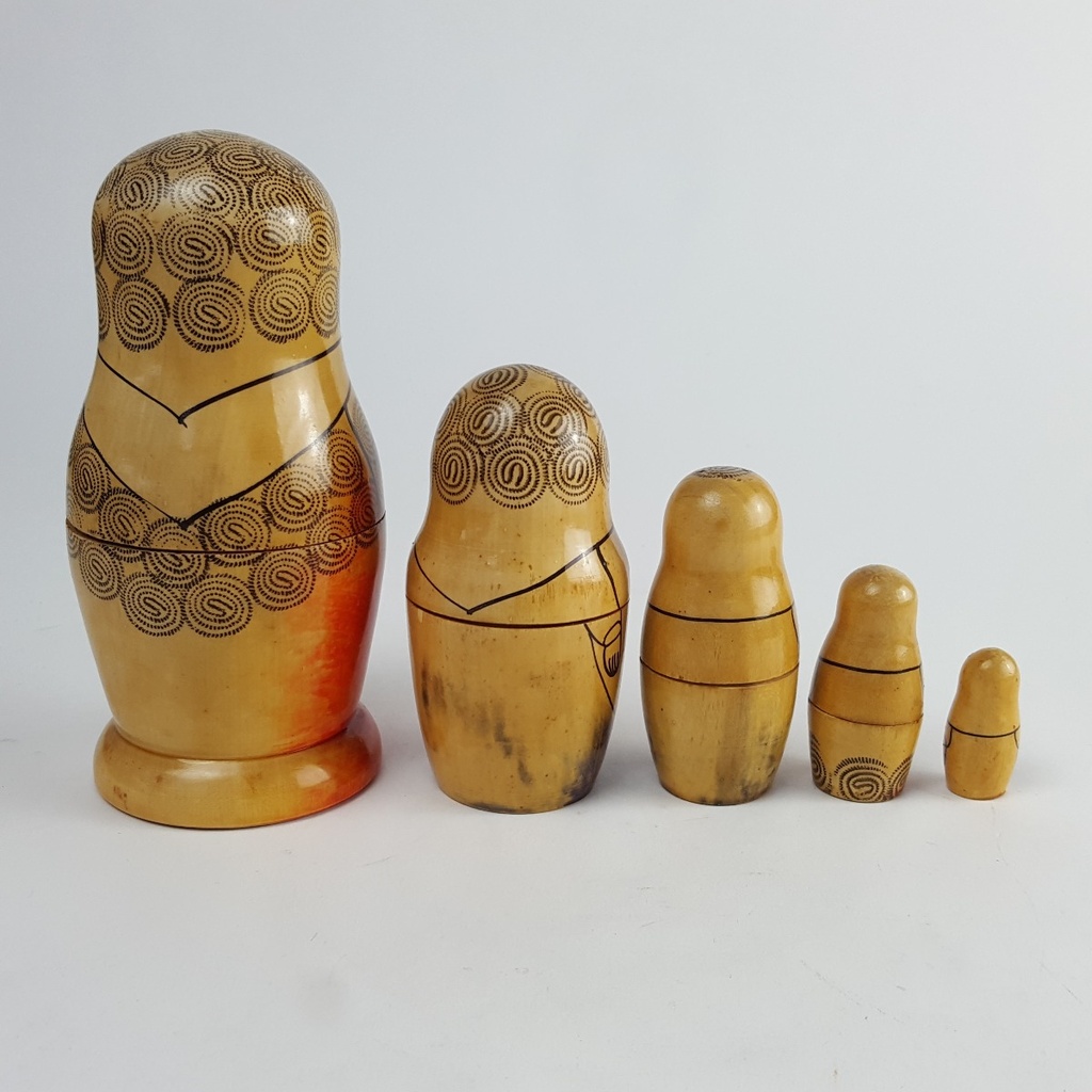 [458142729] Figur Skulptur Russische Matroschka Babuschka Holzpuppe 5 Puppen H 14 cm Geschenk Souvenir Bild 3