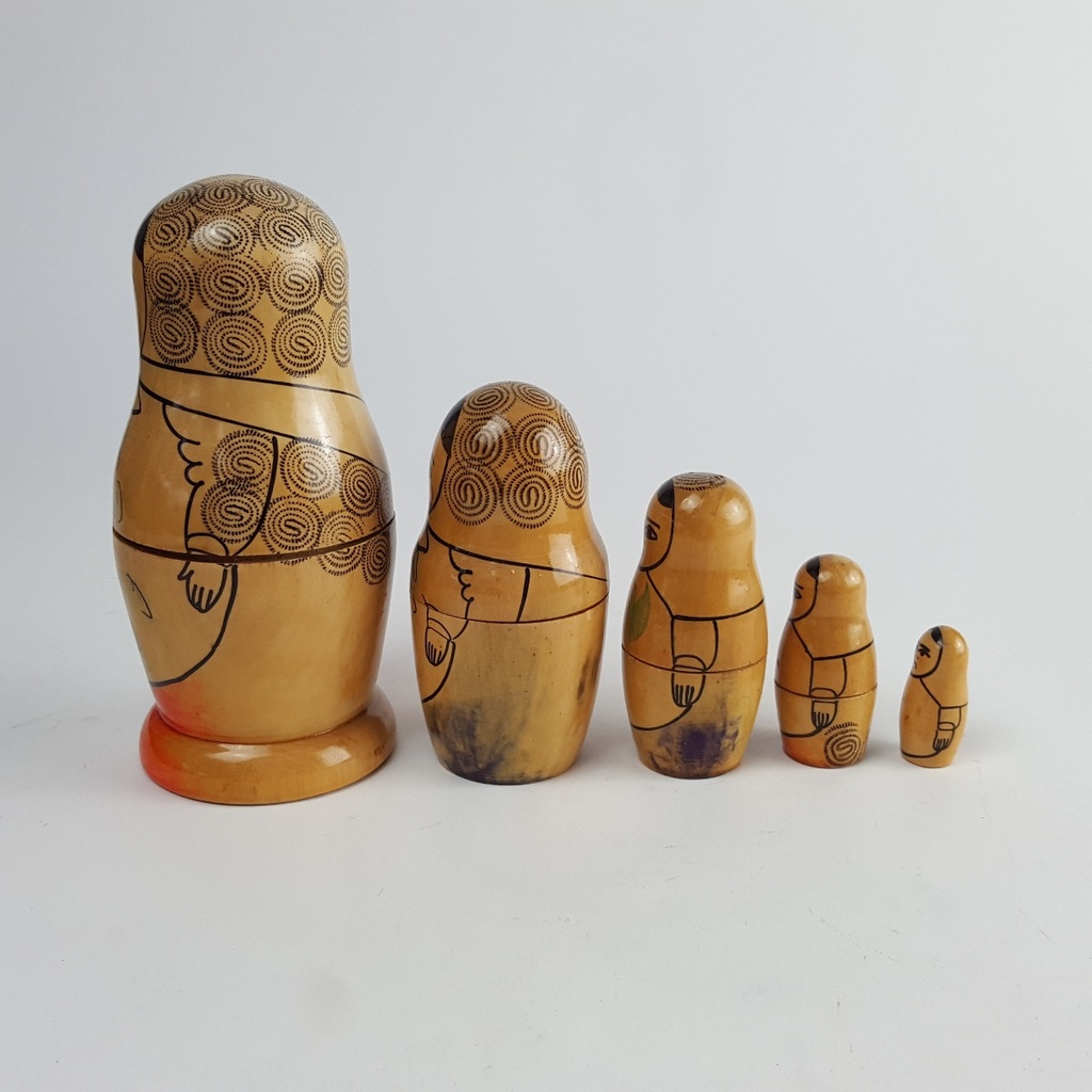 [458142729] Figur Skulptur Russische Matroschka Babuschka Holzpuppe 5 Puppen H 14 cm Geschenk Souvenir Bild 4