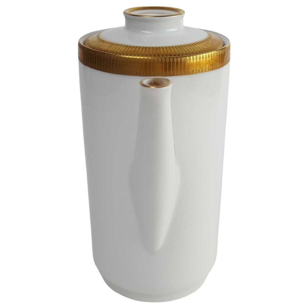 [458142732] Kaffeekanne Goldrand 0,6 L Seltmann Weiden Vohenstrauß Form 5174 Weiß gebraucht - gut Bild 2