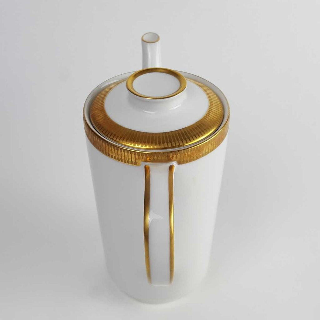 [458142732] Kaffeekanne Goldrand 0,6 L Seltmann Weiden Vohenstrauß Form 5174 Weiß gebraucht - gut Bild 4
