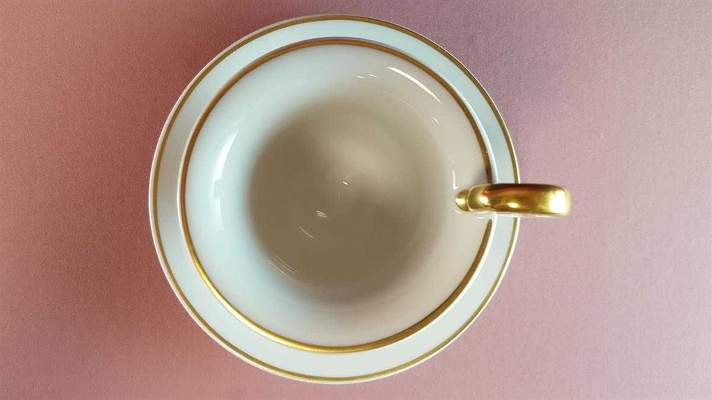 [45814290] Pharisäertasse mit Untertasse Goldrand AK Kaiser Porzellan Sonstiges gebraucht - sehr gut Bild 3
