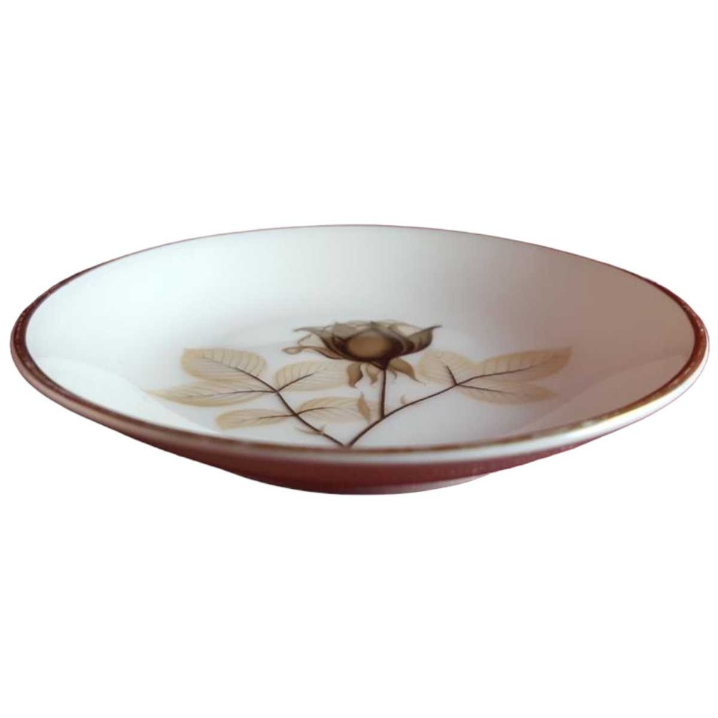 [45814323] Teebeutelablage Teebeutel Halter Goldrand Rosenthal Form 2000 Schattenrose mit gebraucht - gut Bild 2