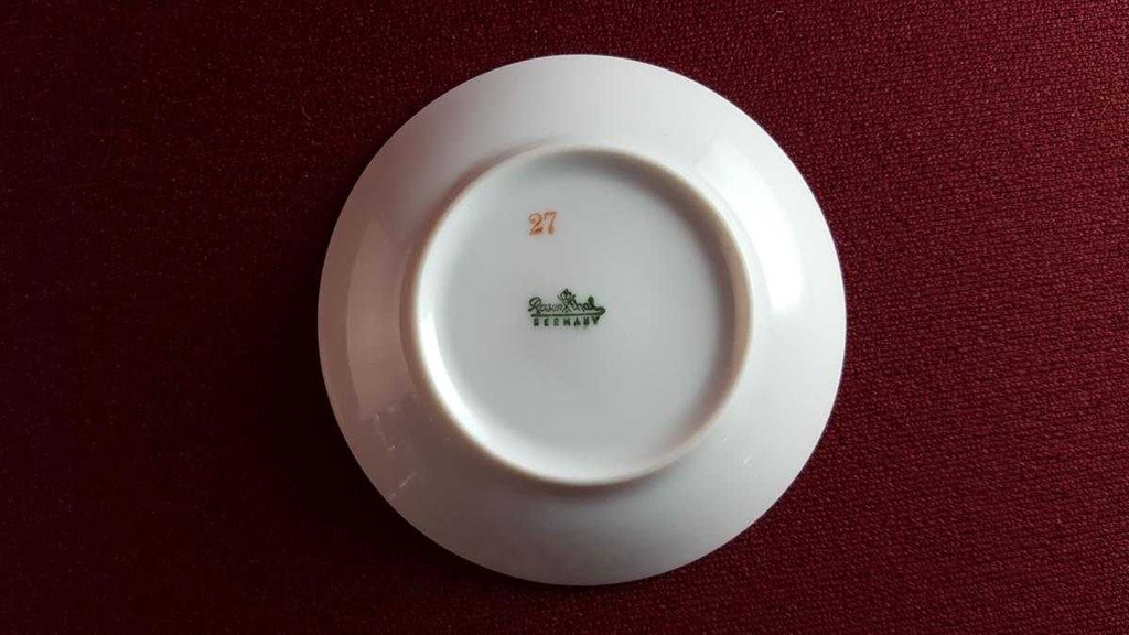 [45814323] Teebeutelablage Teebeutel Halter Goldrand Rosenthal Form 2000 Schattenrose mit gebraucht - gut Bild 4