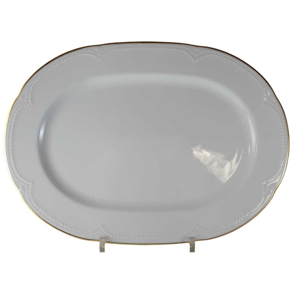 [45814339] Servierplatte Speiseplatte Goldrand 33,3x23,8 cm Graf von Henneberg Viktoria weiß mit Bild 2