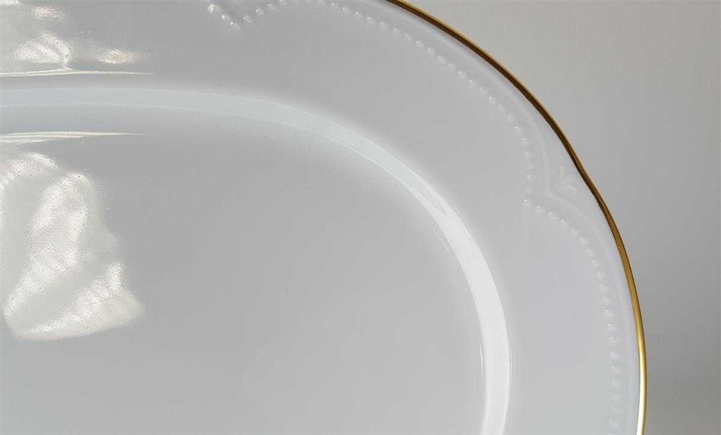 [45814339] Servierplatte Speiseplatte Goldrand 33,3x23,8 cm Graf von Henneberg Viktoria weiß mit Bild 3