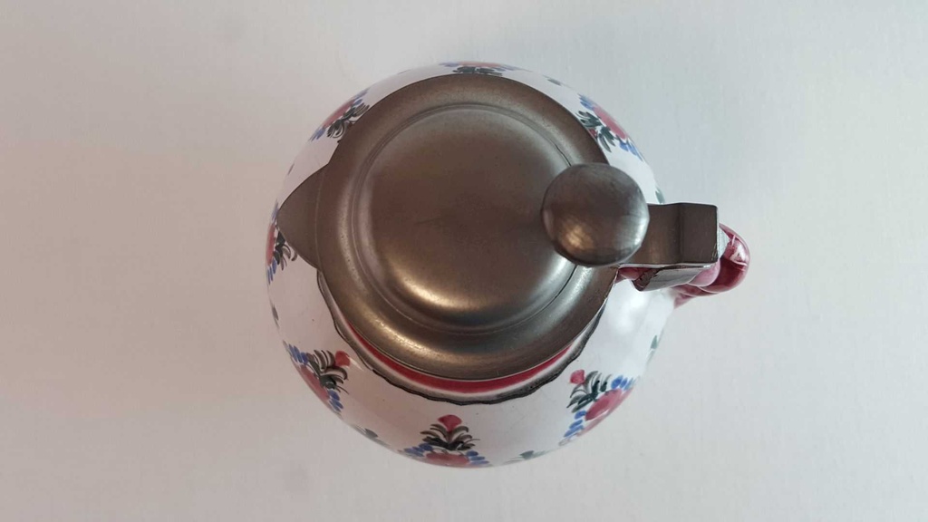 [45814344] Krug mit Zinndeckel Original Keck Keramik gebraucht - akzeptabel Bild 6