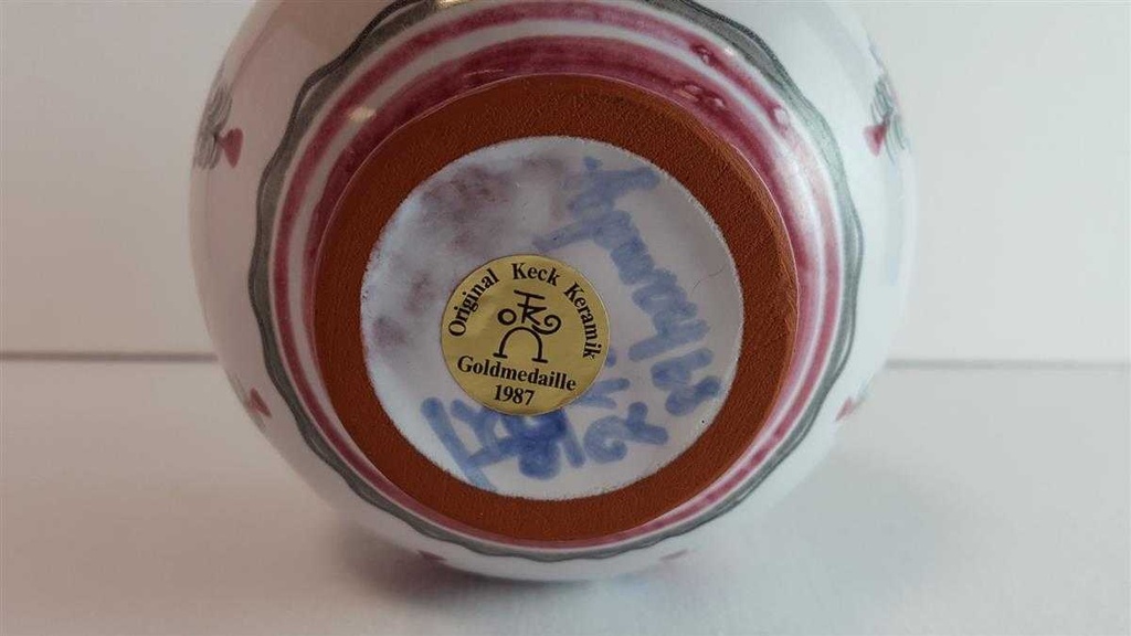 [45814344] Krug mit Zinndeckel Original Keck Keramik gebraucht - akzeptabel Bild 10
