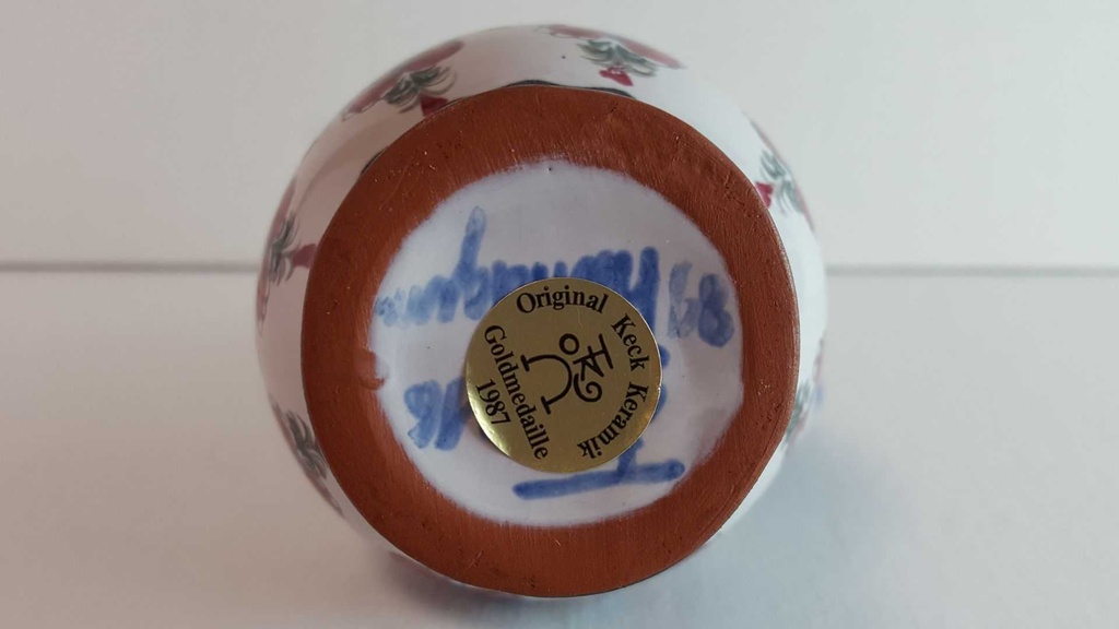 [45814345] Krug mit Zinndeckel mini Original Keck Keramik Blau gebraucht - gut Bild 8
