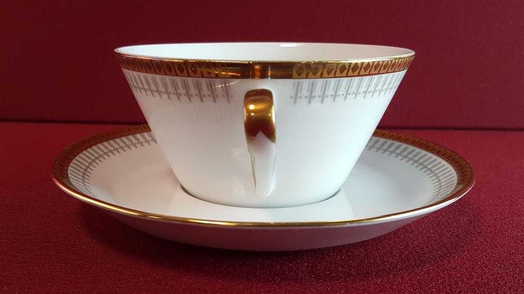 [45814356] Suppentasse mit Untertasse Suppenbecher Winterling Kirchenlamitz goldene Bordüre gebraucht - sehr gut Bild 3