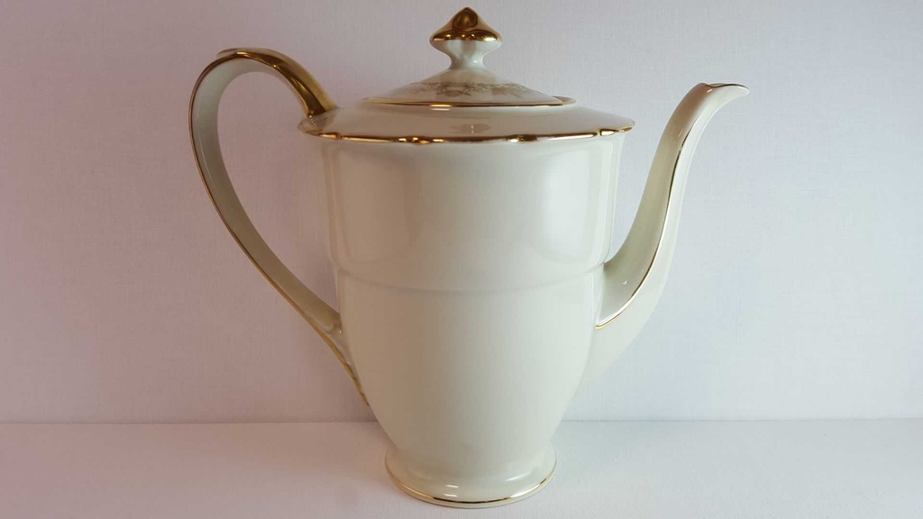 [45814358] Kaffeekanne Kanne Golddekor 1,7 L Tielsch Altwasser weiß 7930 gebraucht - gut Bild 3