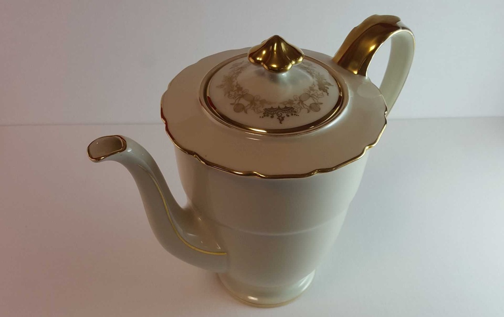 [45814358] Kaffeekanne Kanne Golddekor 1,7 L Tielsch Altwasser weiß 7930 gebraucht - gut Bild 9