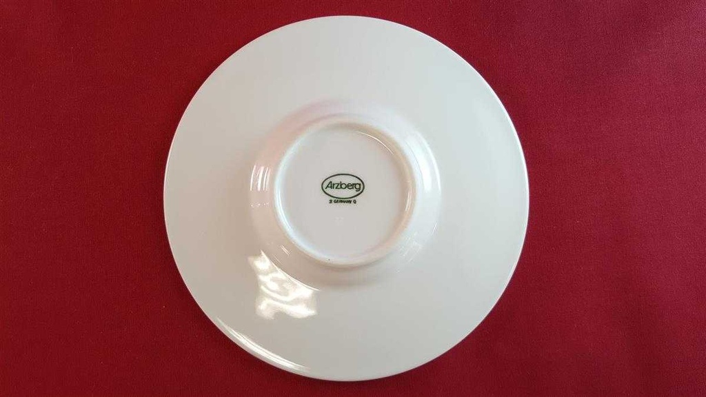 [45814372] Untertasse für Kaffee 13,8 cm Arzberg Grünrand gold Karo Grün gebraucht - sehr gut Bild 4