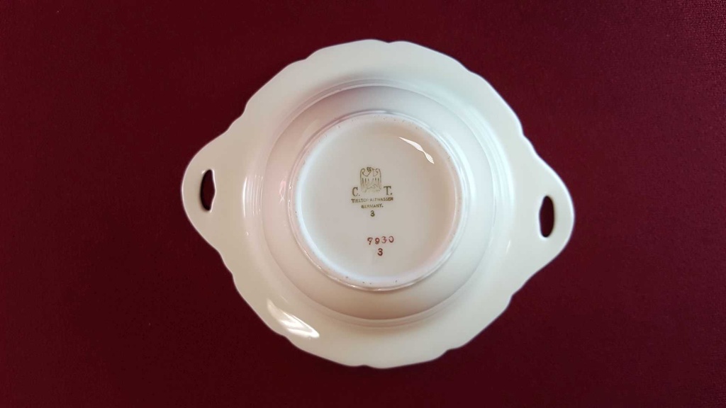 [45814383] Deckeldose Bonboniere Zuckerdose Golddekor Tielsch Altwasser weiß 7930 gebraucht - gut Bild 4