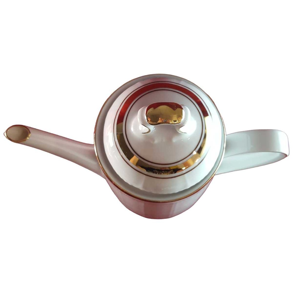 [45814386] Kaffeekanne Kanne 1,5 L Winterling Röslau weiß Relief braun gold Dekor gebraucht - sehr gut Bild 2