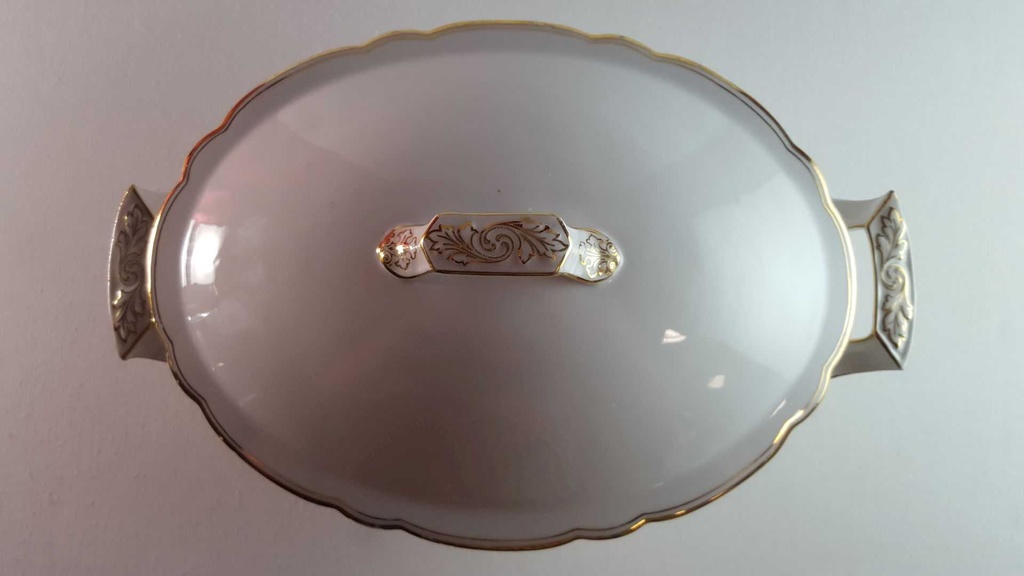 [45814392] Ragoutterrine Servierschüssel Golddekor 1,2 L Zeh Scherzer weiß Bavaria gebraucht - gut Bild 2