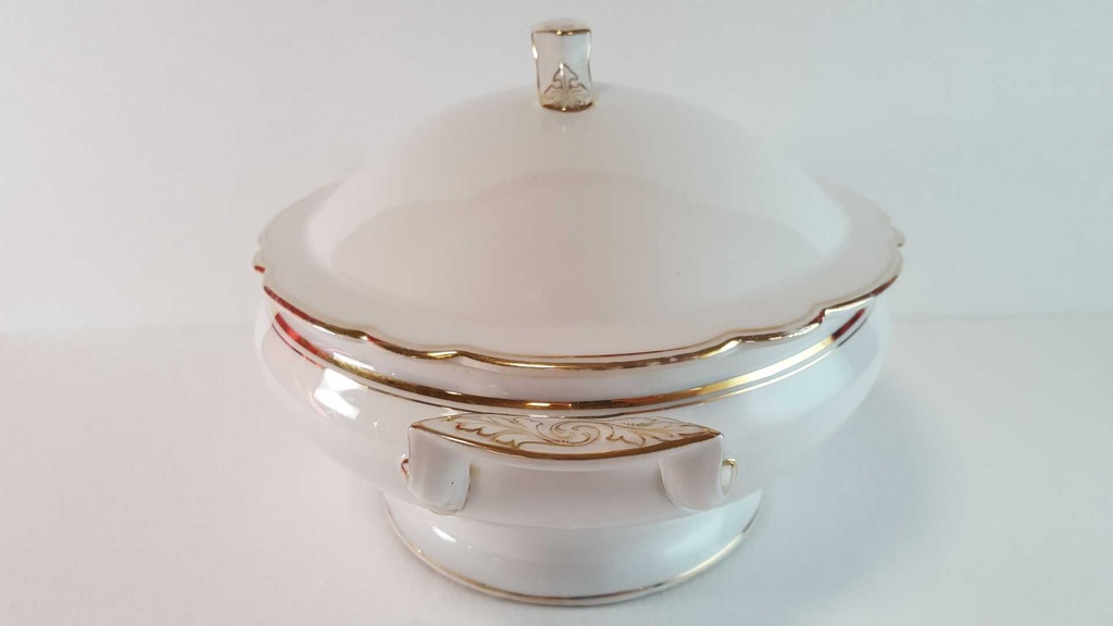 [45814404] Ragoutterrine Servierschüssel Golddekor 1,5 L Zeh Scherzer weiß Bavaria gebraucht - akzeptabel Bild 2