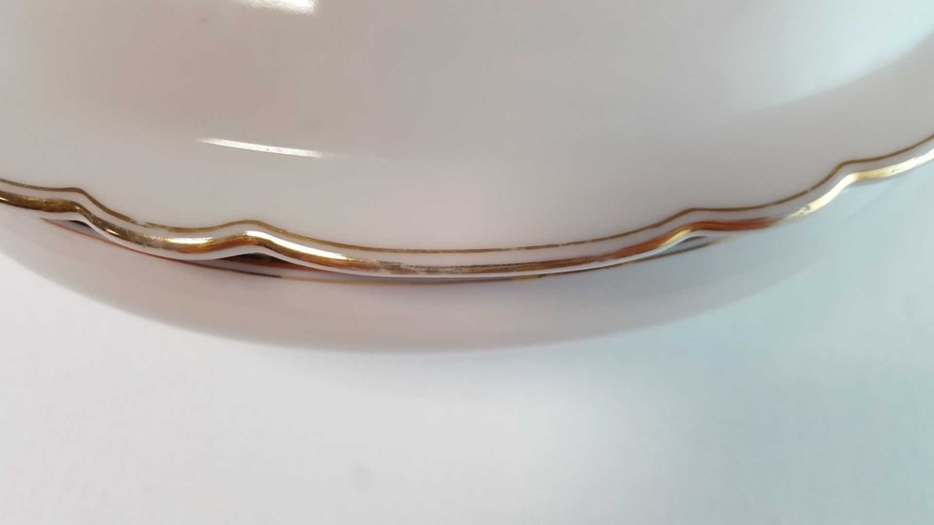 [45814404] Ragoutterrine Servierschüssel Golddekor 1,5 L Zeh Scherzer weiß Bavaria gebraucht - akzeptabel Bild 6