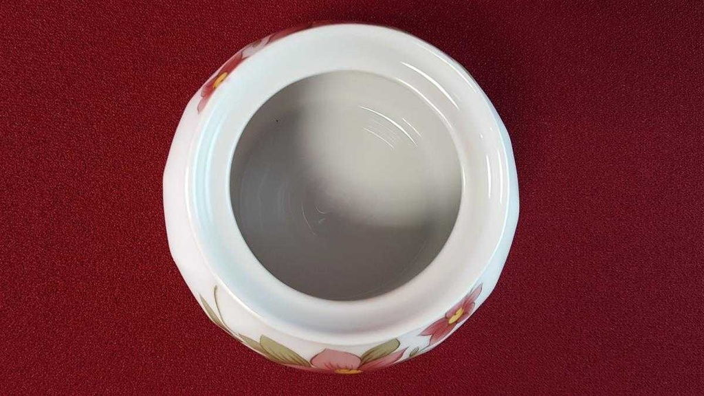 [45814407] Zuckerdose Winterling Kirchenlamitz Rot Rotrosa Blume Relief Form gebraucht - akzeptabel Bild 5