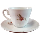 [45814408] Kaffeetasse mit Untertasse Tasse & Winterling Kirchenlamitz Rot Rotrosa Blume Relief Form Bild 2