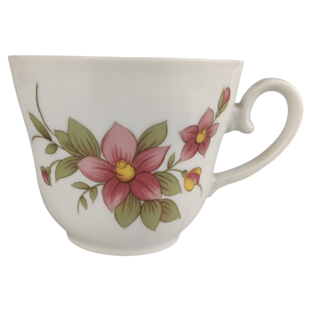 [45814408001-T] Kaffeetasse Tasse Winterling Kirchenlamitz Rot Rotrosa Blume Relief Form gebraucht - gut Bild 2