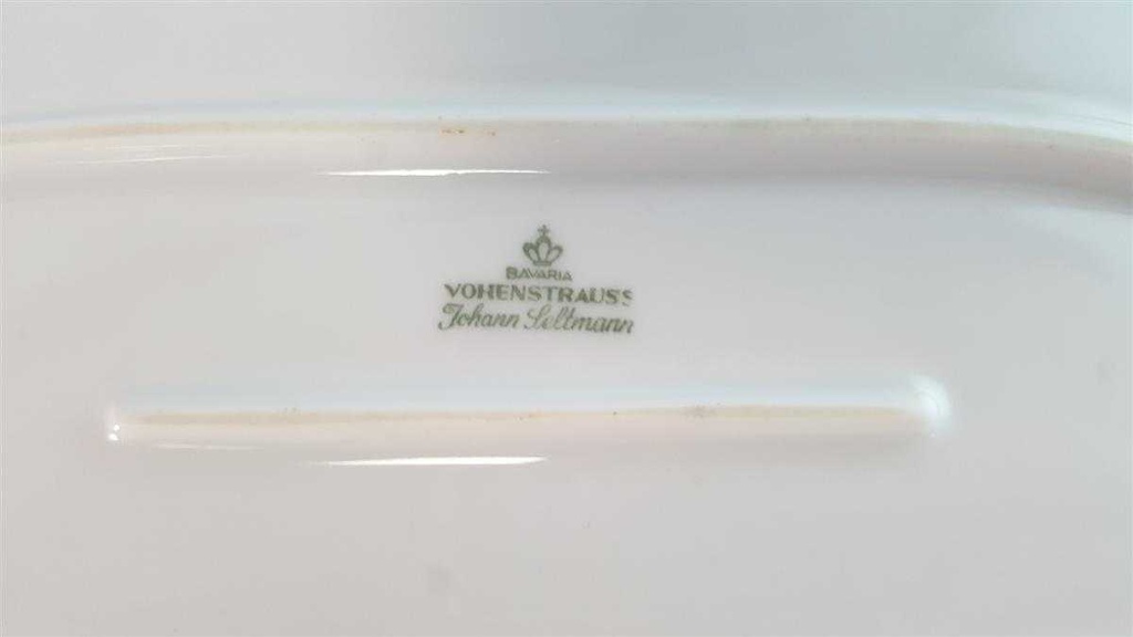 [45814431] Servierplatte Speiseplatte Fleischplatte Steakplatte 32,7x18 cm Seltmann Weiden Vohenstrauß grün blau Blumendekor Blumen gebraucht - gut Bild 5