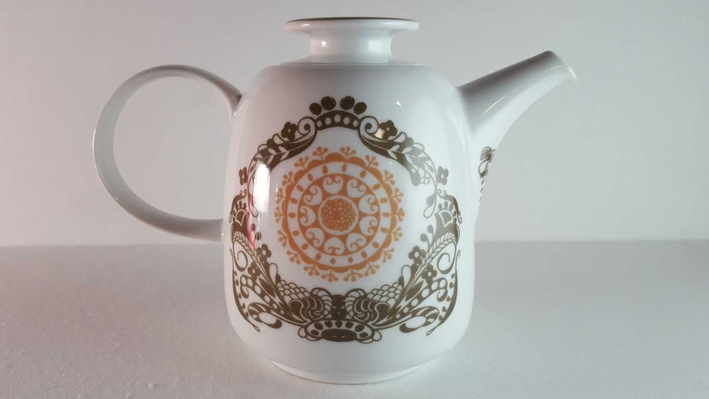 [45814440] Kaffeekanne Kanne 0,8 L Melitta Alte Formen braun orange Dekor gebraucht - sehr gut Bild 3