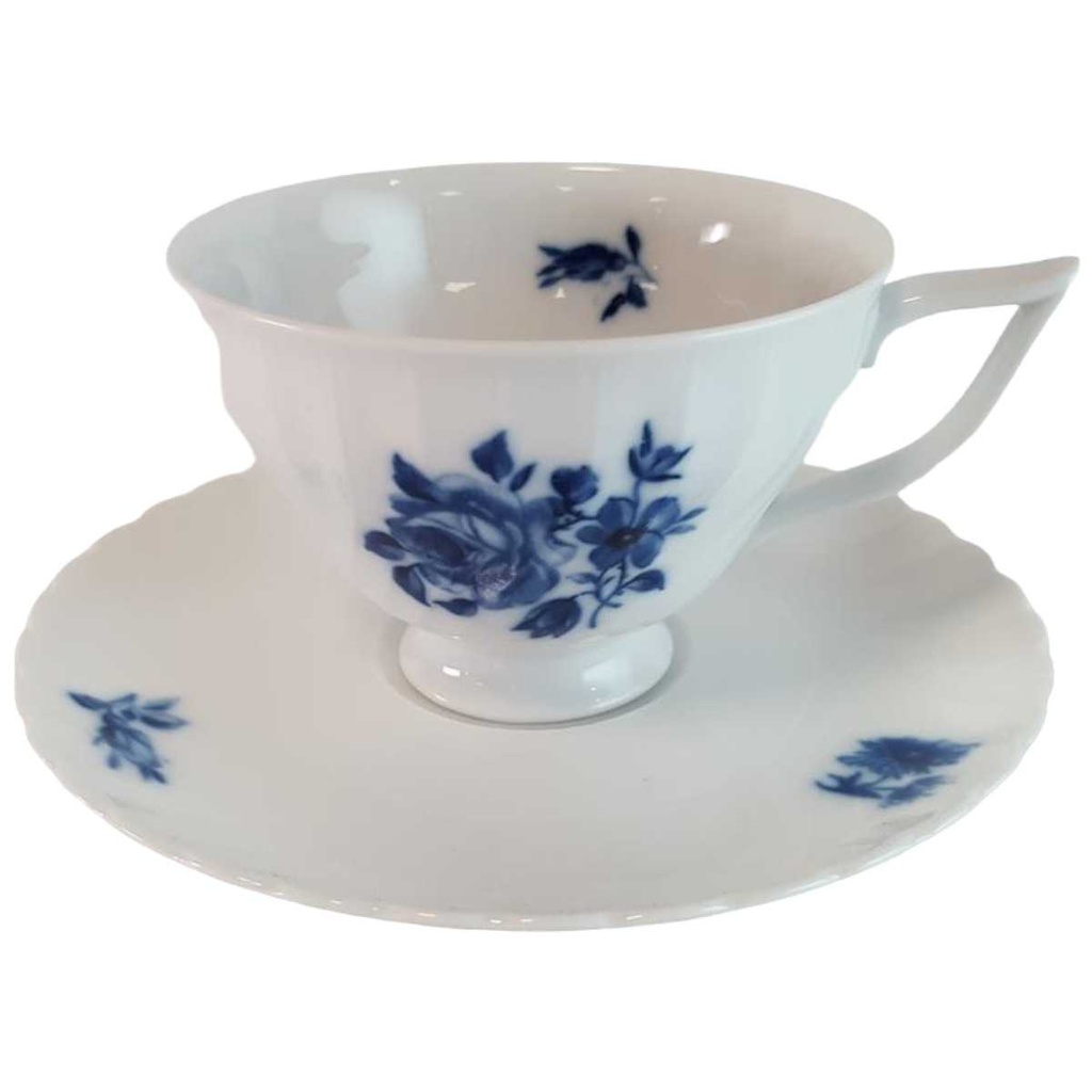 [45814445] Untertasse Kaffeetasse mit Tasse & Royal Tettau Annette blaues Blumendekor Blumen Bild 2