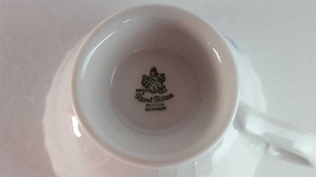 [45814445] Untertasse Kaffeetasse mit Tasse & Royal Tettau Annette blaues Blumendekor Blumen Bild 3