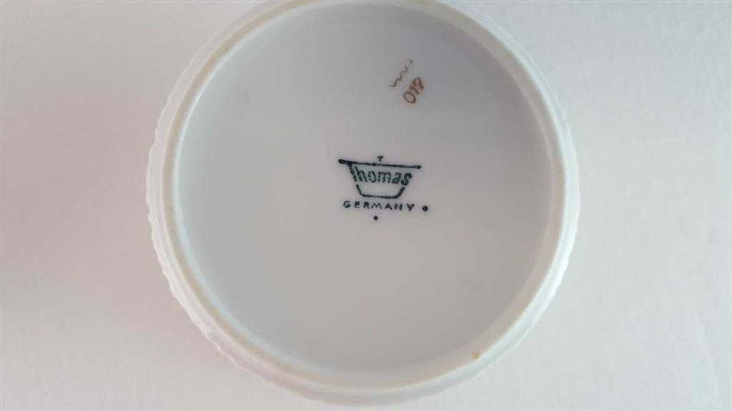[45814499] Zuckerdose Goldrand Thomas Porzellan Form 3001 Scharrer Entwurf gebraucht - sehr gut Bild 4