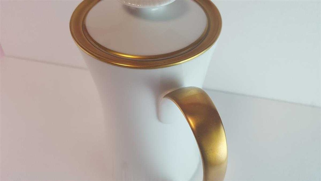 [45814500] Kaffeekanne Kanne Goldrand 1,25 L Thomas Porzellan Form 3001 Scharrer Entwurf gebraucht - sehr gut Bild 4