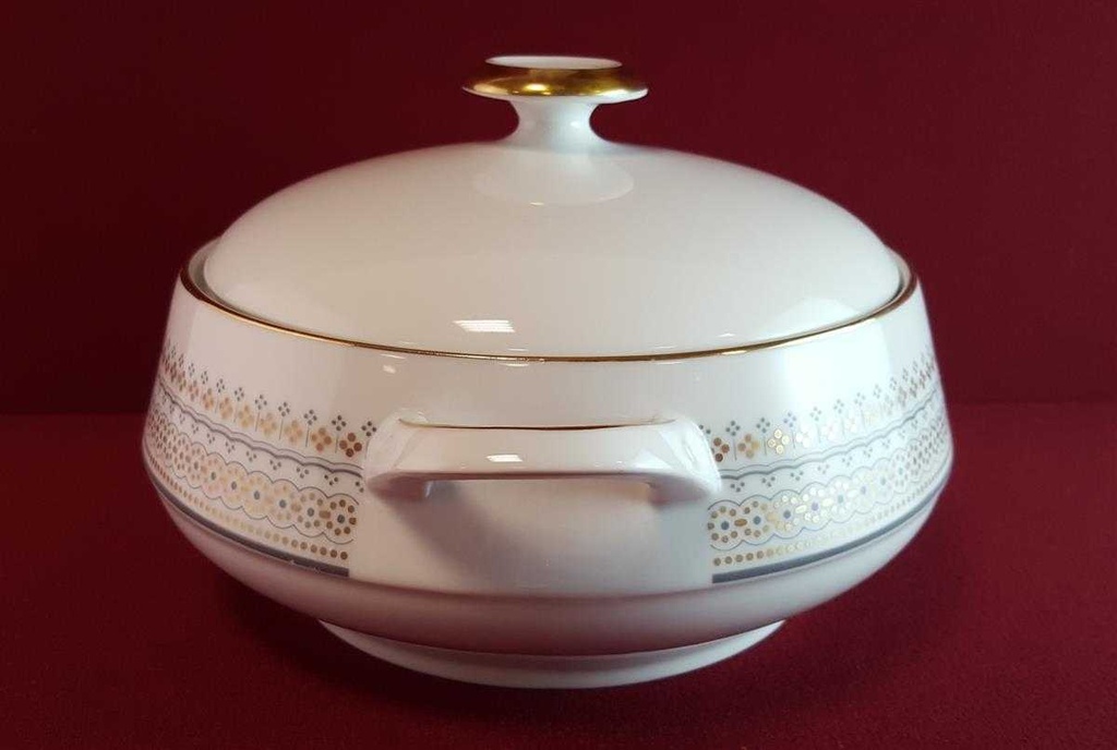 [45814504] Ragoutterrine Suppenterrine Suppenschüssel Servierschüssel Eschenbach Alte Formen Grau Gold Dekor Bild 3