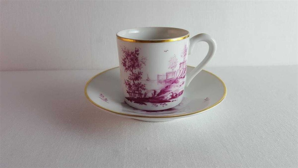 [45814539] Mokkatasse mit Untertasse Tasse Espressotasse Höchst rosa Bildmotive gebraucht - sehr gut Bild 5
