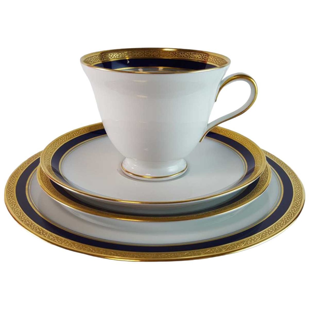 [45814561] Kaffeegedeck Kaffeeset Komplett Golddekor 4tlg 3tlg Hutschenreuther Cardiff Kobaltblau Blau gebraucht - sehr gut Bild 2