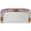 [45814579] Servierplatte Speiseplatte Fleischplatte Steakplatte 30,8x21,4 cm Mitterteich Form 2040 Sissi braun goldene Blumen gebraucht - gut Bild 2