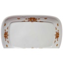 [45814580] Servierplatte Speiseplatte Fleischplatte Steakplatte 35,2x23,7 cm Mitterteich Form 2040 Sissi braun goldene Blumen gebraucht - gut Bild 2