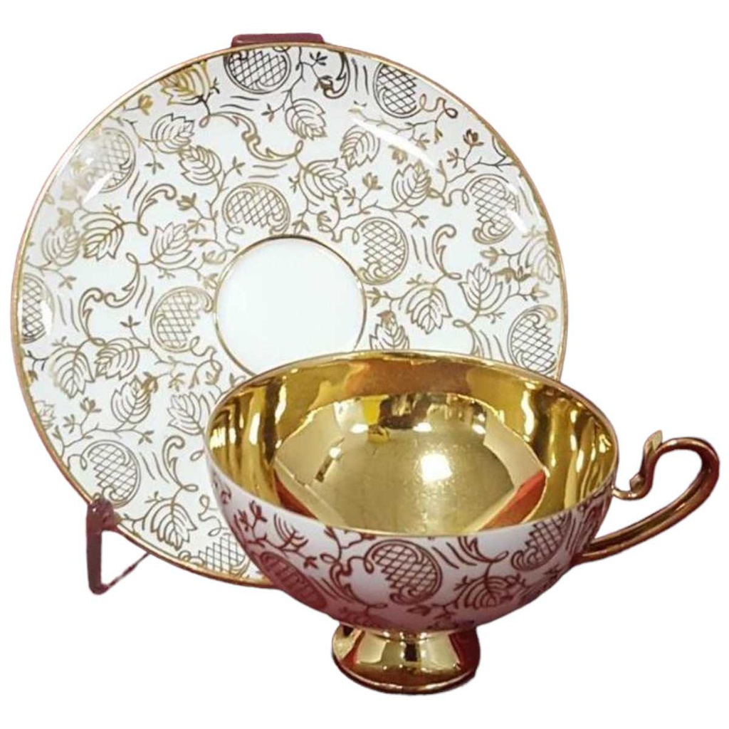 [45814597] Sammeltasse Golddekor 2tlg Leni Parbus Porzellanmalerei gebraucht - gut Bild 2
