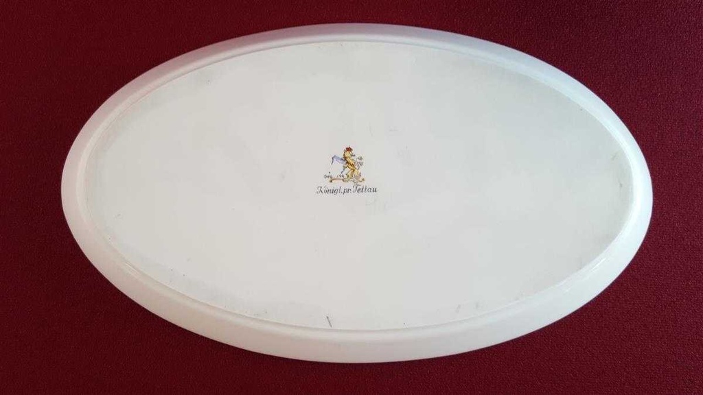 [45814599] Tablett für Milch und Zucker Königl. pr. Tettau Ria 1347 grauer Rand gebraucht - gut Bild 3