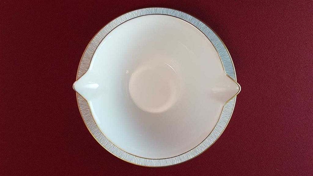 [45814600] Sauciere mit Teller 1tlg Königl. pr. Tettau Ria 1347 grauer Rand gebraucht - sehr gut Bild 3