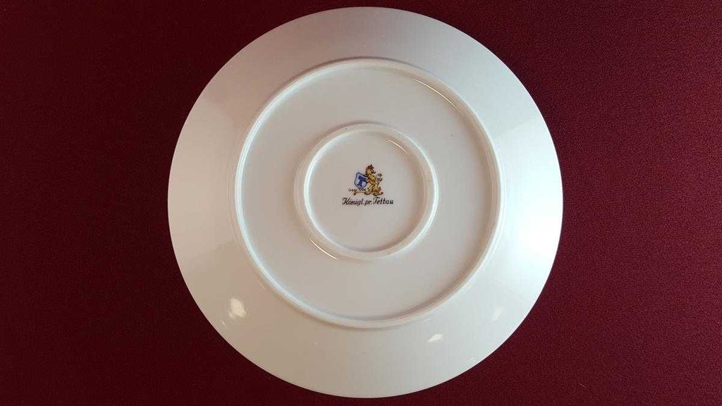 [45814600] Sauciere mit Teller 1tlg Königl. pr. Tettau Ria 1347 grauer Rand gebraucht - sehr gut Bild 4