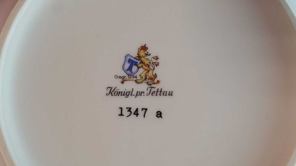 [45814602] Ragoutterrine 1,4 L Königl. pr. Tettau Ria 1347 grauer Rand gebraucht - sehr gut Bild 7