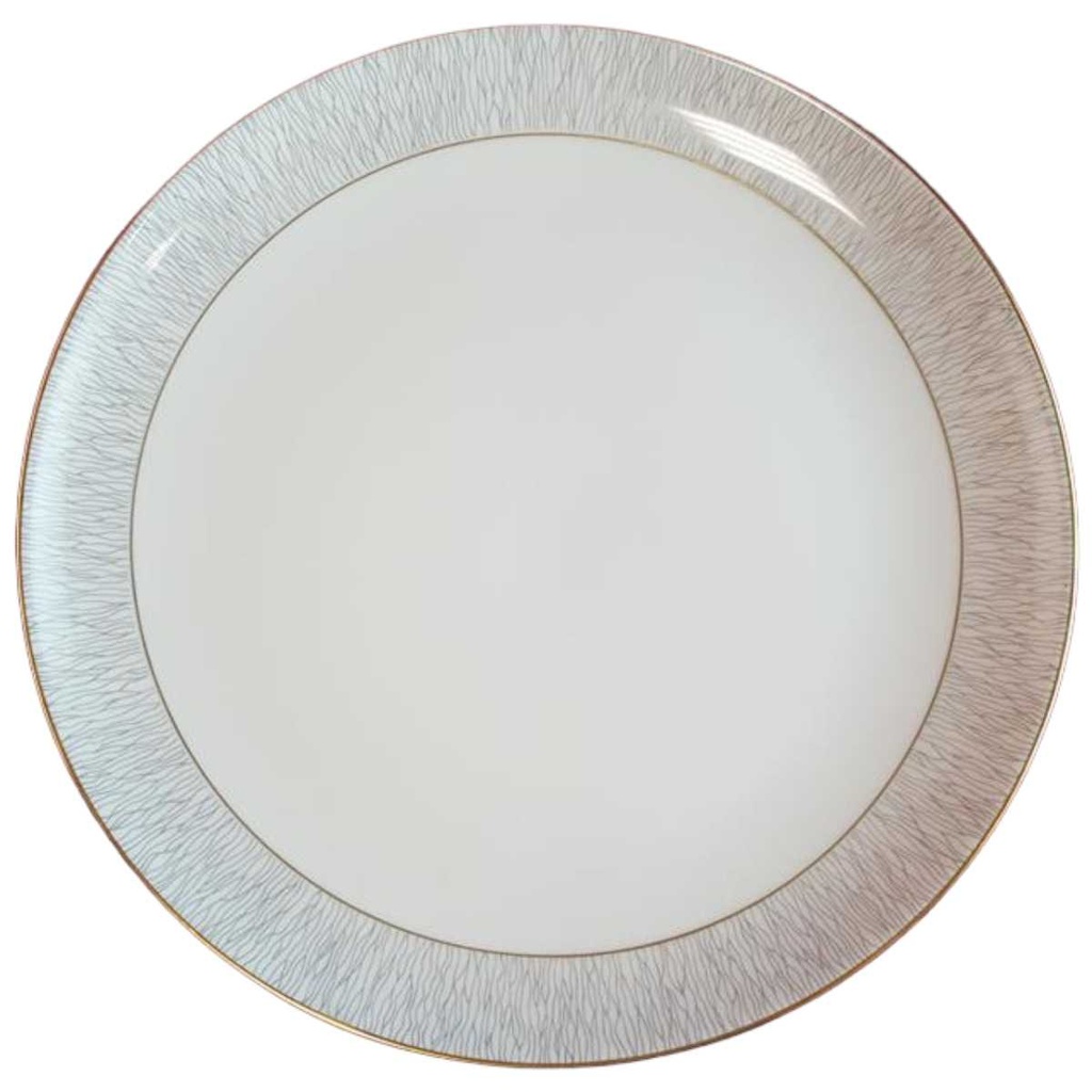 [45814608] Speiseteller Essteller 25 cm Königl. pr. Tettau Ria 1347 grauer Rand gebraucht - sehr gut Bild 2