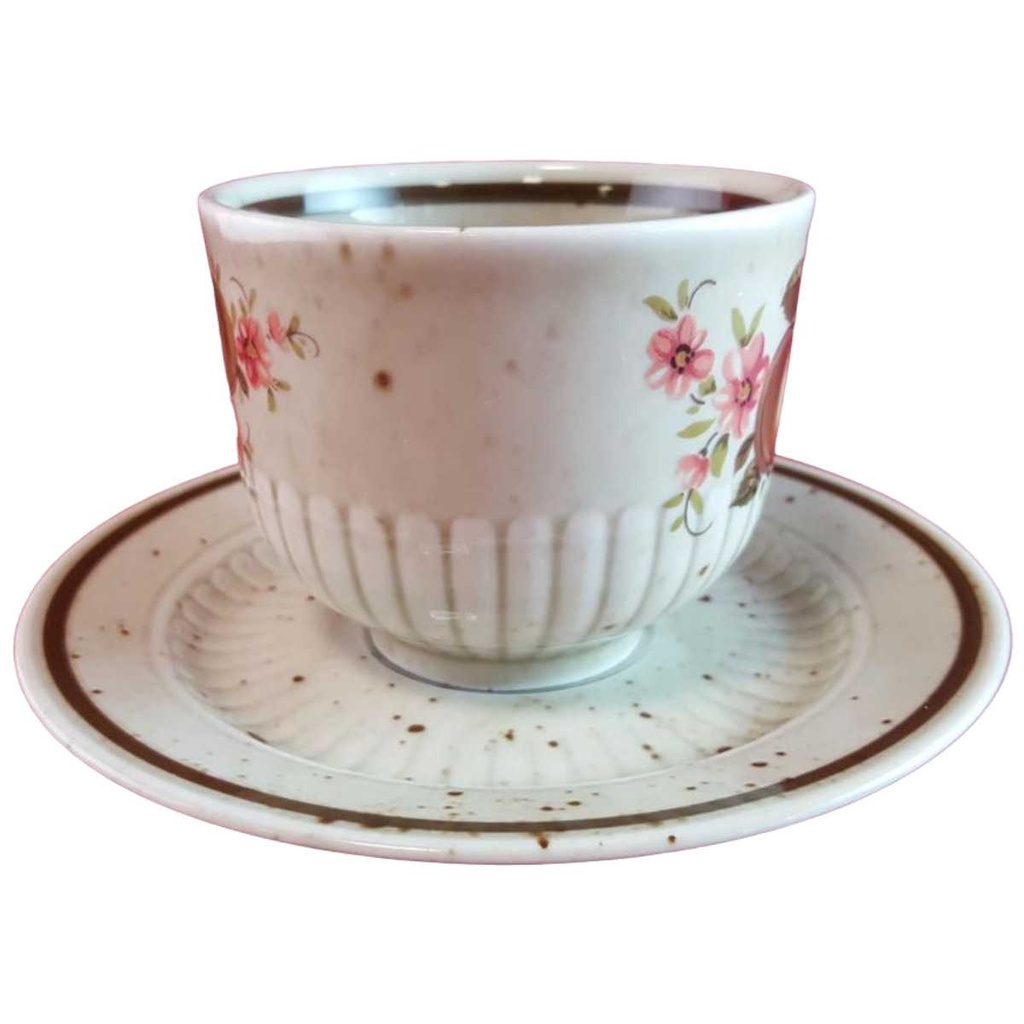 [45814633] Kaffeetasse mit Untertasse Tasse Winterling Marktleuthen Früchte Blumenmotiv gebraucht - gut Bild 2