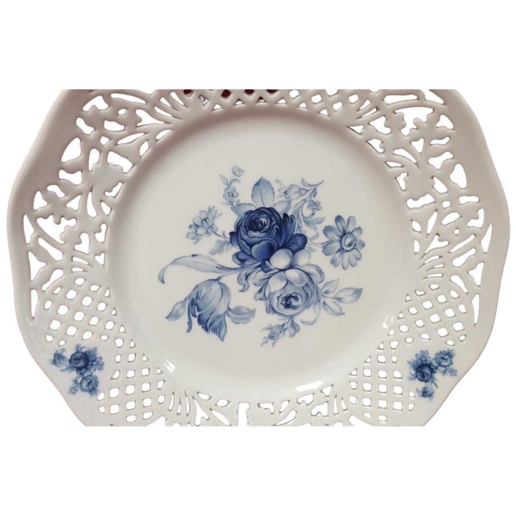 [45814655] Durchbruchteller Durchbrucharbeit 26,3 cm Schumann Blumen gebraucht - gut Bild 2