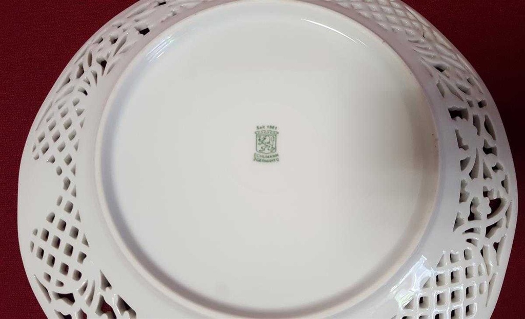 [45814655] Durchbruchteller Durchbrucharbeit 26,3 cm Schumann Blumen gebraucht - gut Bild 5