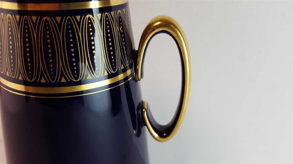 [45814659] Tischvase Blumenvase Golddekor 15 cm Lindner Porzellan Mignon gebraucht - sehr gut Bild 3
