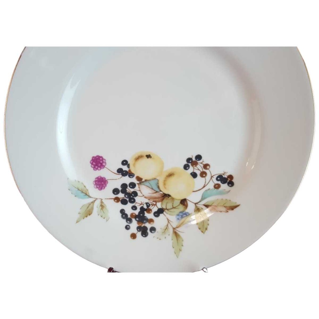 [45814678] Speiseteller Essteller Goldrand 23,1 cm Graf von Henneberg und Obstdekor gebraucht - gut Bild 2
